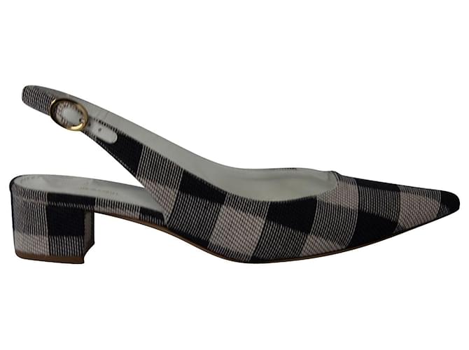 Sapato Slingback xadrez Mansur Gavriel em lona multicolorida Multicor  ref.696842
