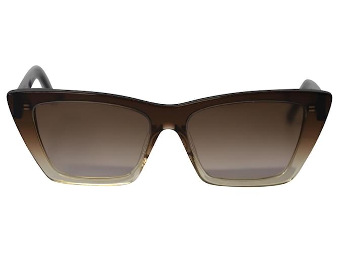 Cat-Eye-Sonnenbrille von Saint Laurent aus braunem Acetat Zellulosefaser  ref.696843