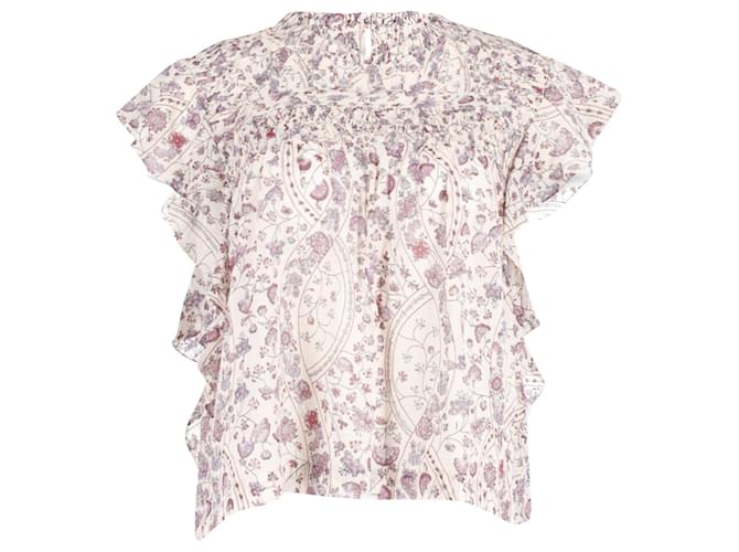 Isabel Marant Etoile Layona Floral Print Blouse in Multicolor Cotton   ref.696853