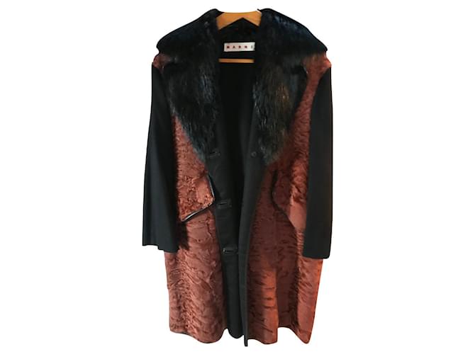 Marni exceptional coat in Brunswick Multiple colors Fur  ref.696854