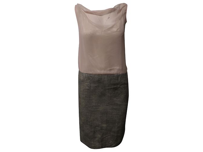 Roland Mouret Cowl Dress in Pink Chiffon