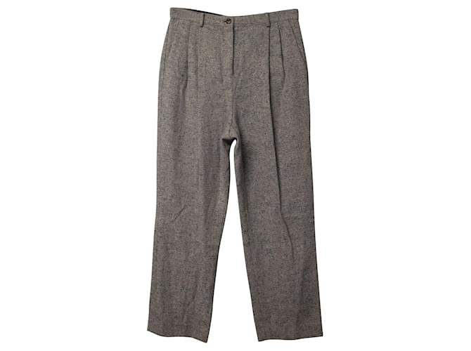 Tory Burch Tweed Trousers in Grey Linen Wool  ref.696954