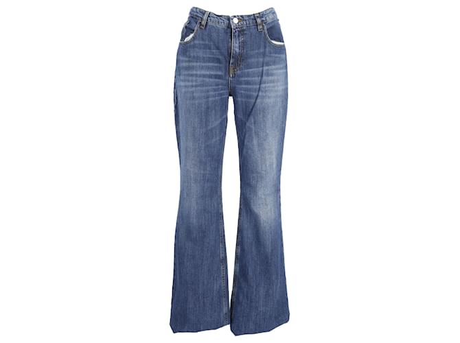 Jeans con orlo svasato Victoria Beckham in denim di cotone blu  ref.697121