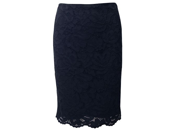 Falda lápiz de encaje Sandro Paris en algodón negro
