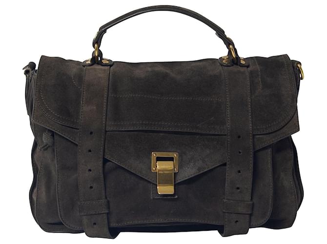 Proenza Schouler PS1 Classic Bag in Dark Brown Suede  ref.697171