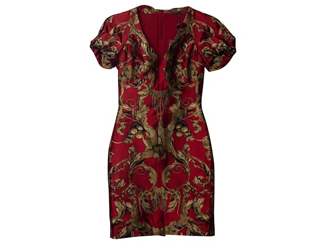 Alexander McQueen Fall 2010 Angels & Demons Baroque Mini Dress in Red Cotton  ref.697180