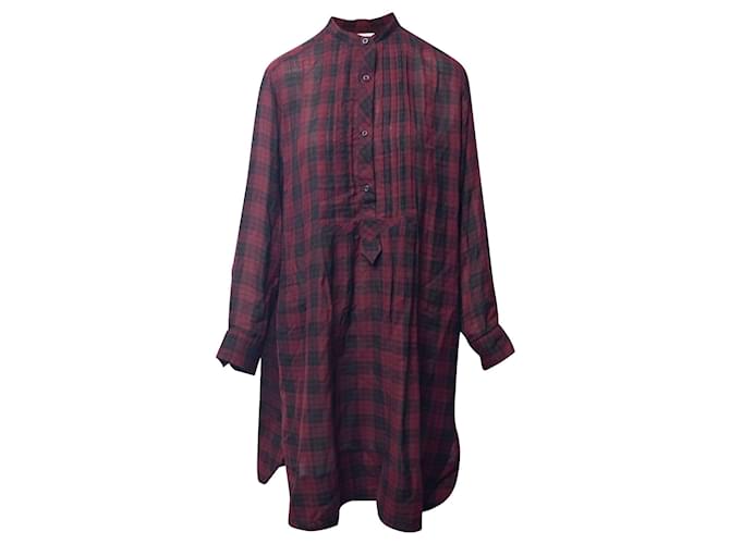 Isabel Marant Etoile Ilaria Plaid Dress in Red Cotton Multiple colors  ref.697217