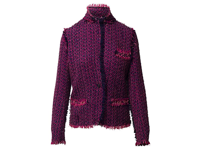 Giacca Lanvin Boucle Tweed in Cotone Rosa  ref.697240