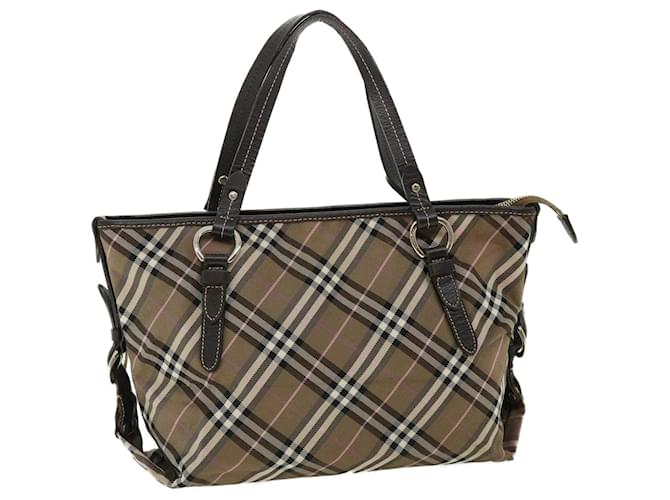 BURBERRY Nova Check Tote Bag Canvas Brown Auth ki2357 Cloth  ref.697460