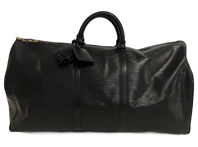 Black Epi Louis Vuitton Keepall 55 Leather  ref.697968