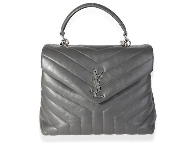 Saint Laurent Grey Matelasse calf leather Top Handle Loulou Bag Pony-style calfskin  ref.697991