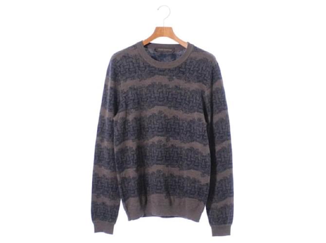 Louis Vuitton Knit Sweater Brown Navy blue Wool  ref.698344