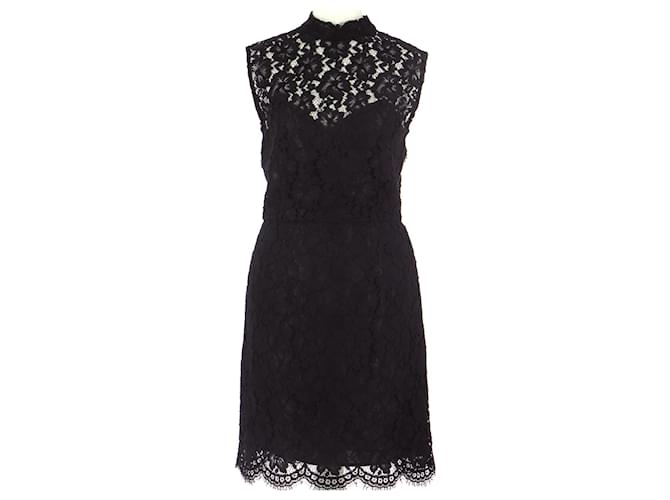 Sandro Robe Coton Noir  ref.698374