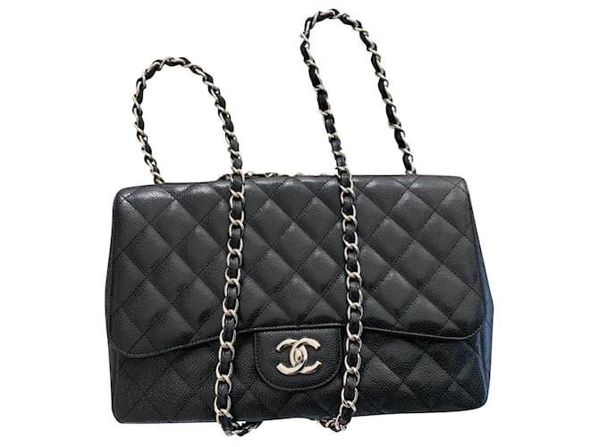 Chanel Classique Cuir Noir  ref.698402