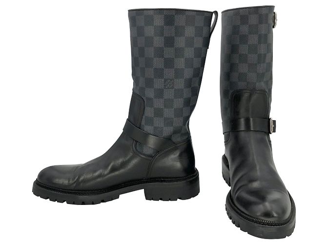 Boots Louis Vuitton en damier graphite Gris