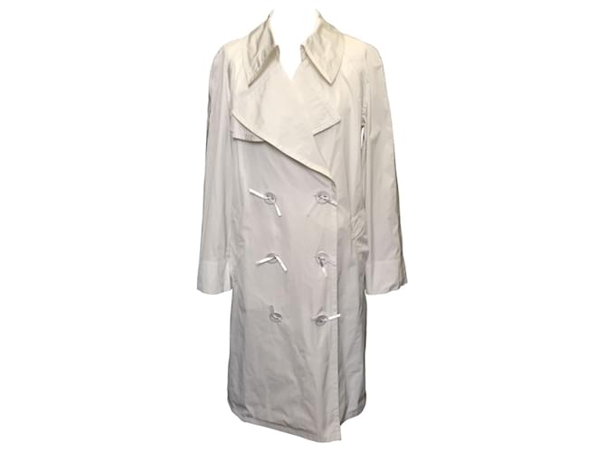 Lanvin trench coat in white with flared back Polyester  ref.698442