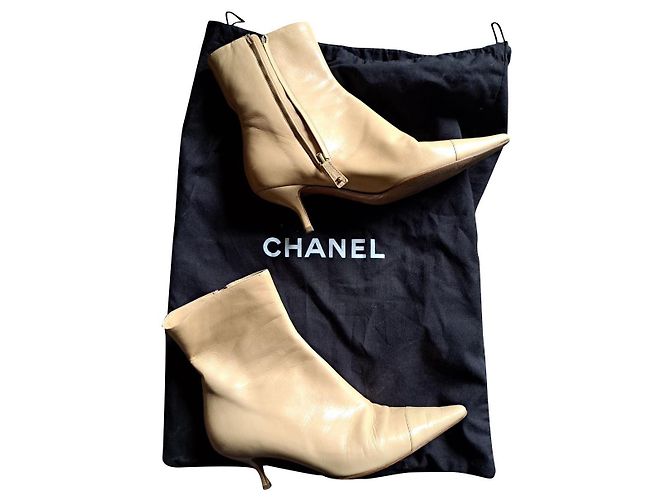 Chanel Ankle Boots Sand