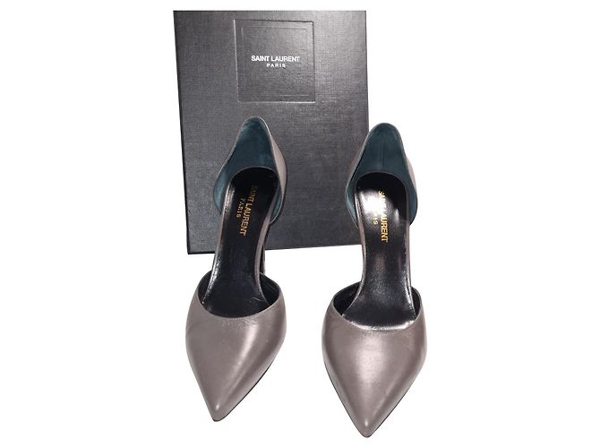 Saint Laurent SL D'Orsay Pumps mit Ausschnitt Grau