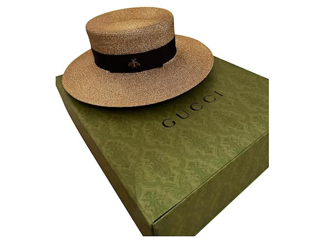 Gucci Chapéus Dourado Palha  ref.698664