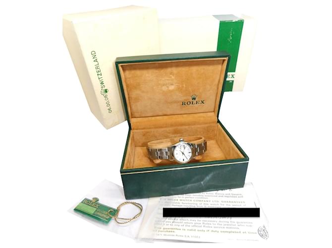 ROLEX-Uhr komplett mit seltener Vintage-Box und Papieren 1970 Silber Stahl  ref.699048