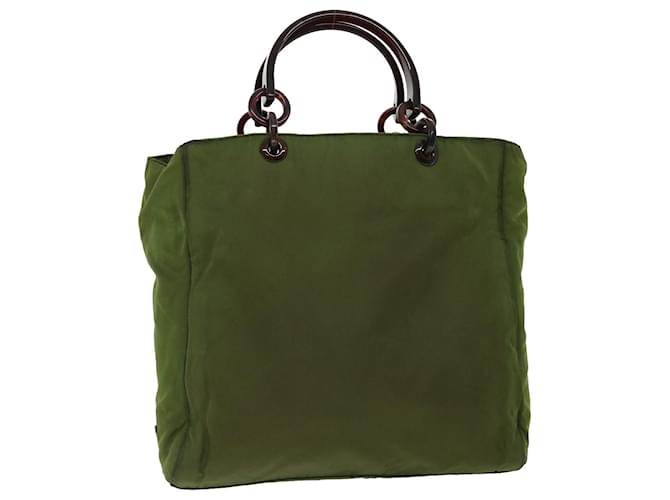 PRADA Hand Bag Nylon Khaki Auth ki2365  ref.699172