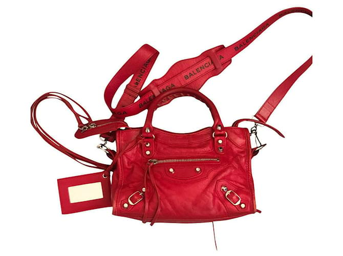 Balenciaga city Red Patent leather  ref.699235
