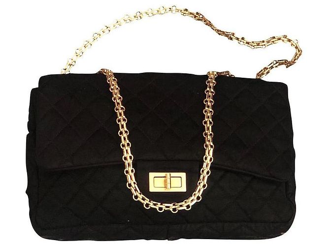 Borsa a mano Chanel 2.55 in tessuto nero