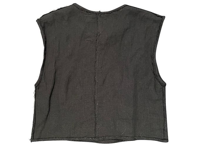 Top preto de algodão Filles à Papa com pedras Swarovski