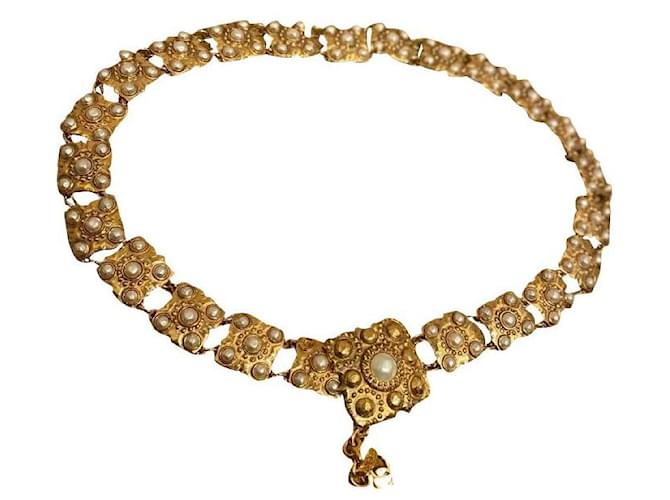 Chanel Gürtel Golden Metall Perle  ref.699265