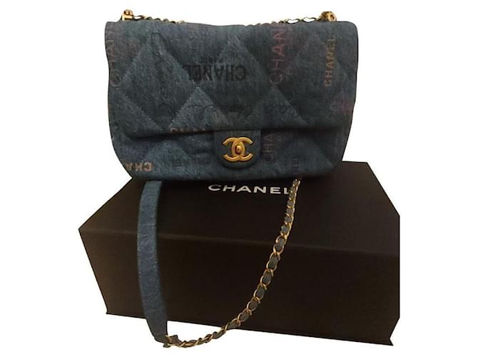 Timeless Chanel Classica denim Blu Jeans  ref.699273