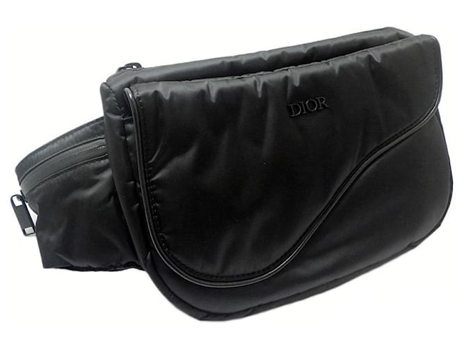 * Christian Dior 128YVV Nylon Saddlebag Body Bag Noir  ref.699371