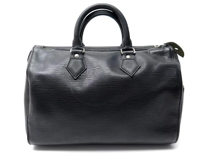 Speedy Louis Vuitton schnelle Handtasche 25 M59232 SCHWARZE PPE LEDER HANDTASCHE  ref.699656