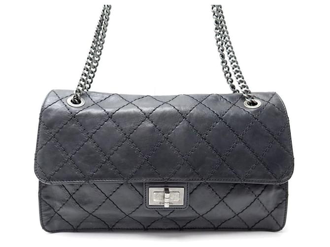 Chanel handbag 2.55 CLASP MADEMOISELLE QUILTED LEATHER HAND BAG PURSE Black  ref.699660