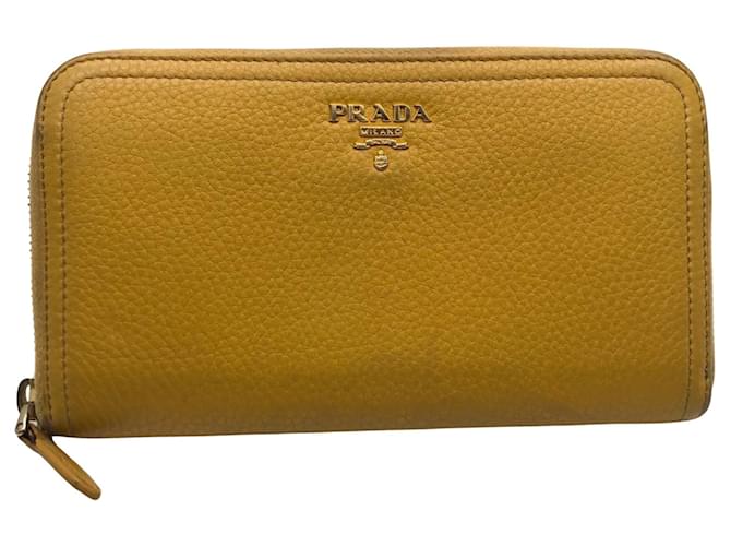 Prada Saffiano Yellow Leather  ref.699777