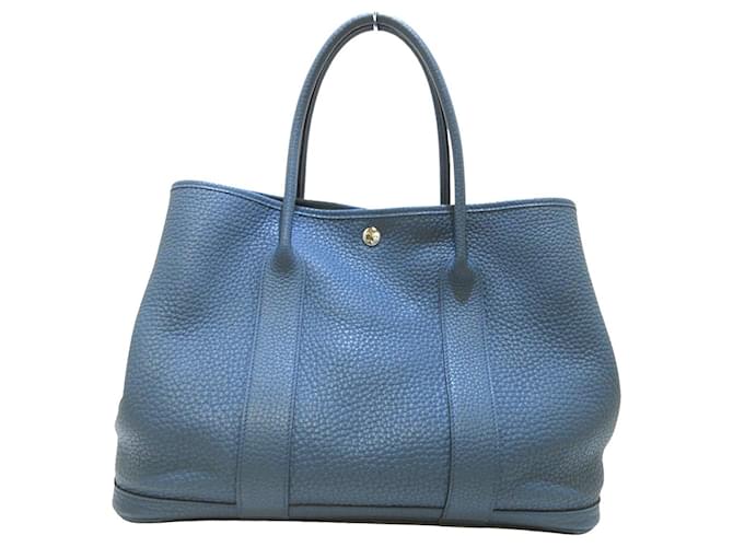 Hermès Garden Party Navy blue Leather  ref.699778