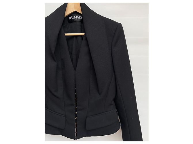 Balmain Black Wool Blazer