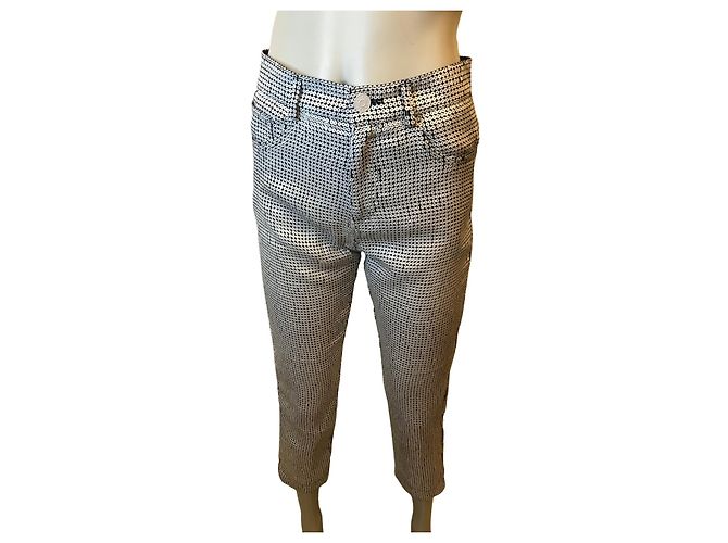 Sandro sequined trousers Black White