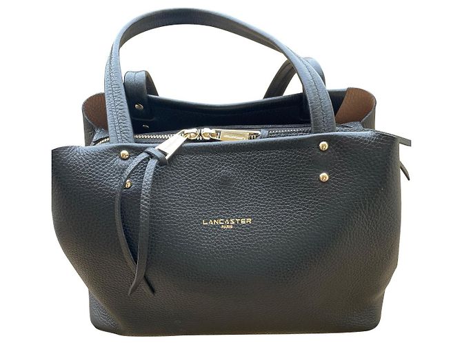 Autre Marque Lancaster Handtasche aus Leder schwarz beige