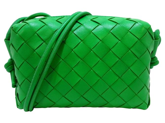 Bottega Veneta Loop Leather Cross Body Bag in Green