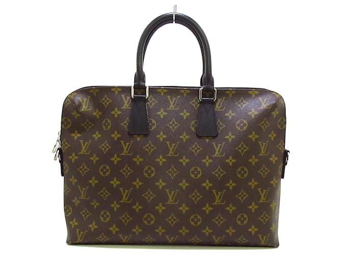 Porte documents jour cloth satchel Louis Vuitton Brown in Cloth