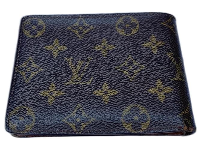 Hermosa billetera Louis Vuitton Castaño Lienzo  ref.700111