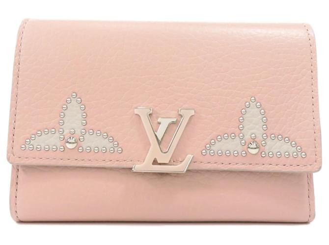 Louis Vuitton Portefeuille Capucines Pink Leder  ref.700322