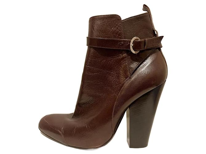 Vivienne Westwood Ankle boots in a dark chestnut brow Brown Leather  ref.700406