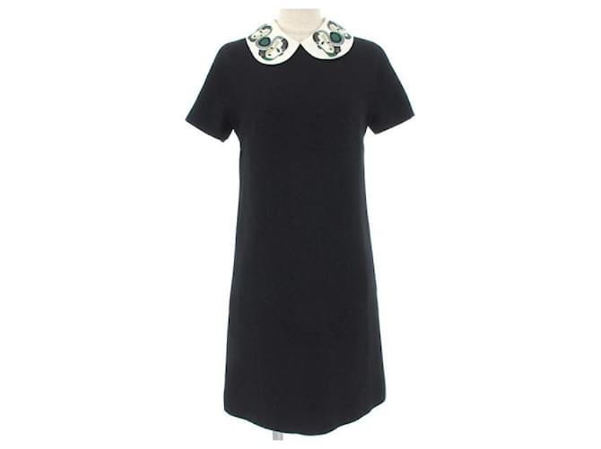 Vestido Miu Miu Negro Rayo  ref.700429