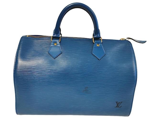 Louis Vuitton Speedy 30 EPI BLUE Cuir Bleu  ref.700521