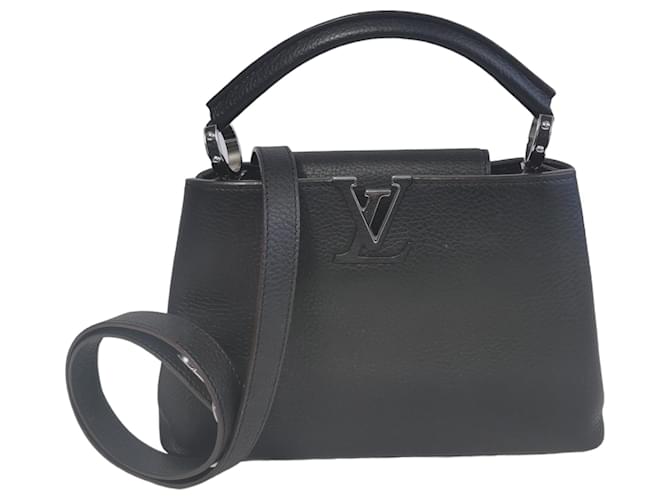 Louis Vuitton Capucines BB Black Taurillon Silver Leather  ref.700522