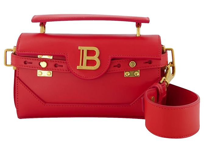 Balmain B-Buzz 19 bolsa em couro vermelho