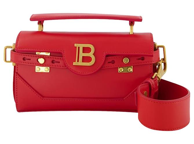 Balmain B-Buzz 19 bolsa em couro vermelho  ref.700610