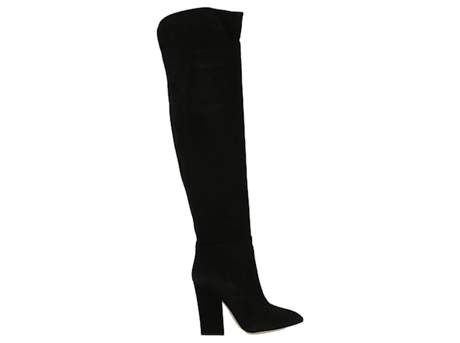 Sergio Rossi Suede Over-The-Knee Boots Black  ref.700651