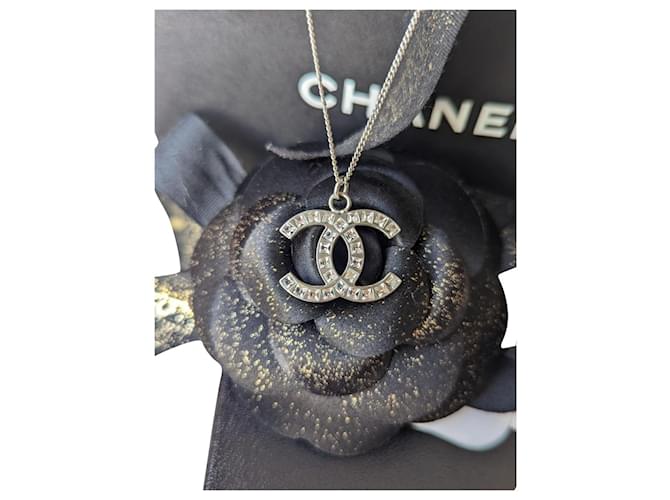 CHANEL Necklace COCO Mark metal/Rhinestone gold 01C Women Used –